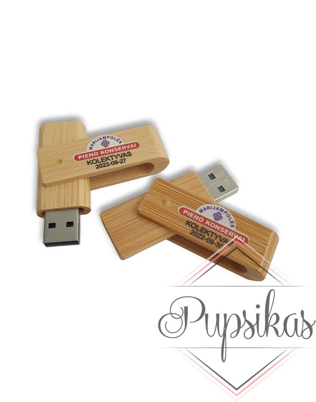 Medinis USB atmintukas (Su jūsų logo) 3