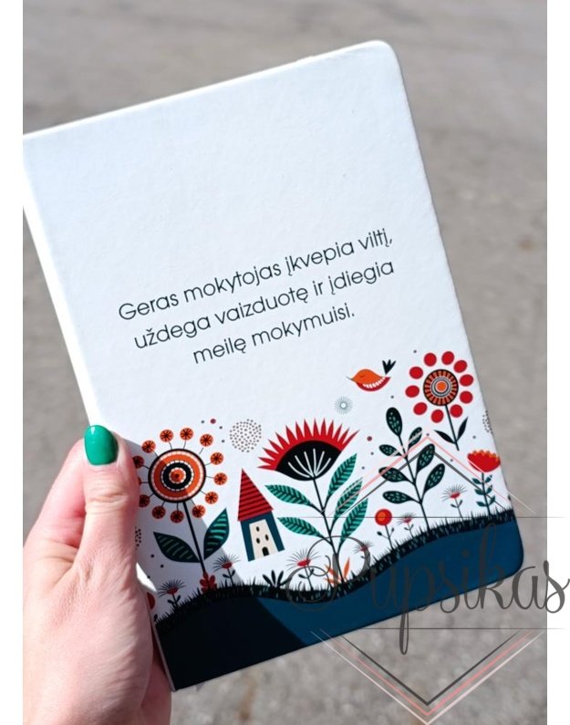 Balta užrašų knygutė „Geras mokytojas įkvepia viltį“