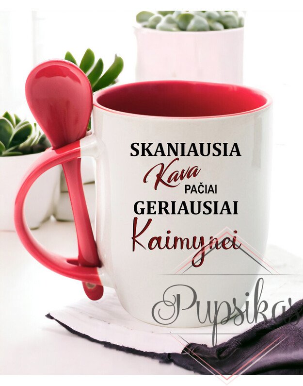 PUODELIS SU ŠAUKŠTELIU „SKANIAUSIA KAVA PAČIAI GERIAUSIAI KAIMYNEI“