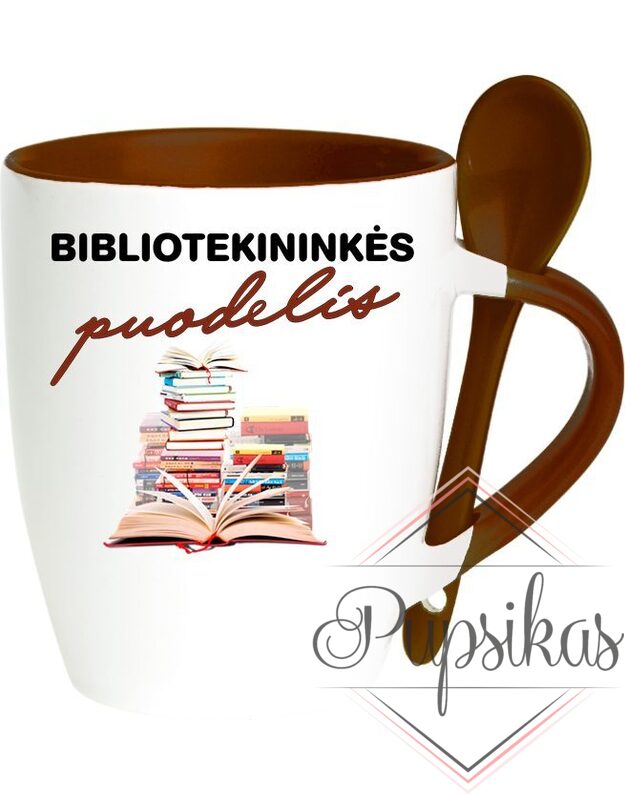 PUODELIS SU ŠAUKŠTELIU „BIBLIOTEKININKĖS PUODELIS“