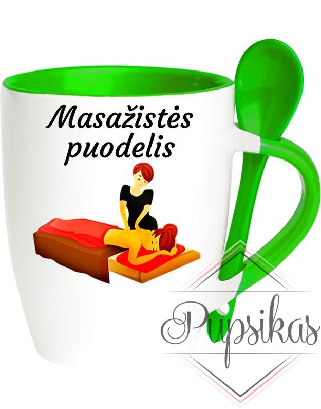 PUODELIS SU ŠAUKŠTELIU „MASAŽISTĖS PUODELIS“