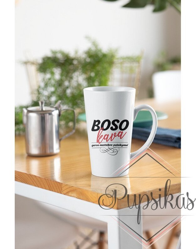 Latte puodelis „Boso kava“