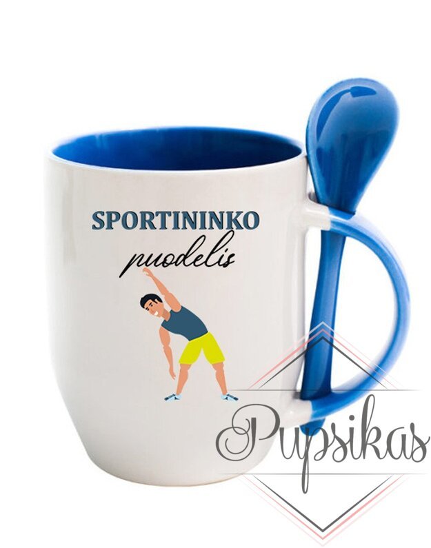 Puodelis su šaukšteliu „Sportininko“