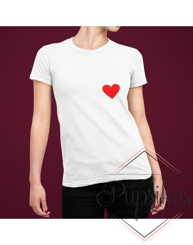 Moteriški marškinėliai „širdis“