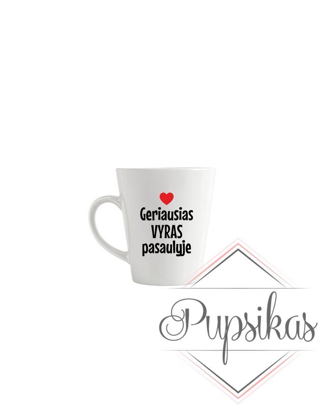 Latte puodelis „Geriausias VYRAS pasaulyje“