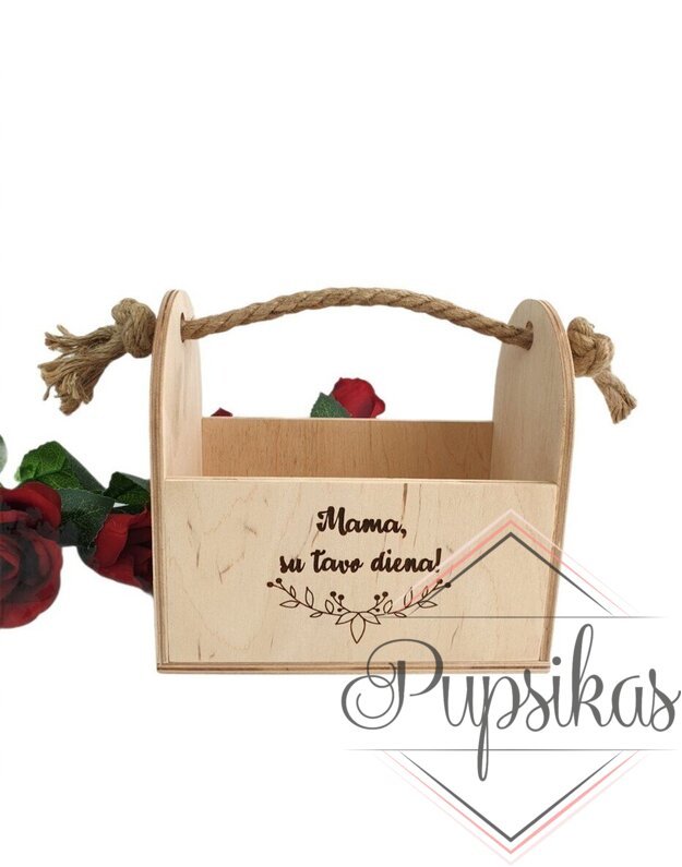 Medinė prieskonių dėžutė „Mama, su tavo diena“