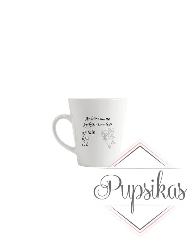 Latte puodelis „Ar būsi mano krikšto tėvelis?“