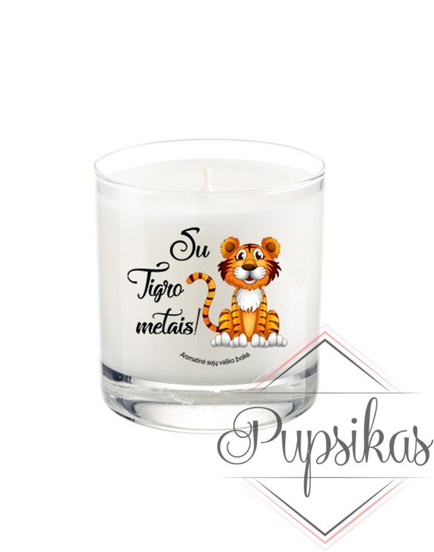 Aromaterapinė sojų vaško žvakė „Su Tigro metais!“