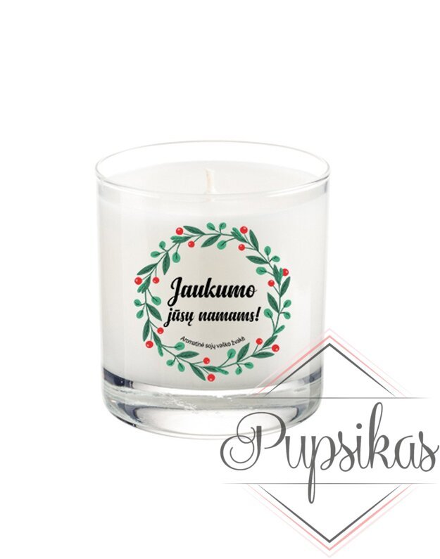 Aromaterapinė sojų vaško žvakė „Jaukumo jūsų namams!“
